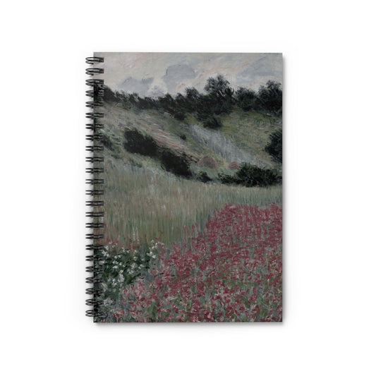 Muted Floral Landscape Notebook with Claude Monet cover, ideal for journaling and planning, showcasing muted floral landscapes by Claude Monet.