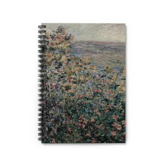 Muted Floral Notebook with Claude Monet cover, great for journaling and planning, highlighting muted floral designs by Claude Monet.