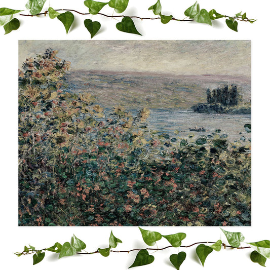 Muted Floral art print claude monet painting vintage wall art