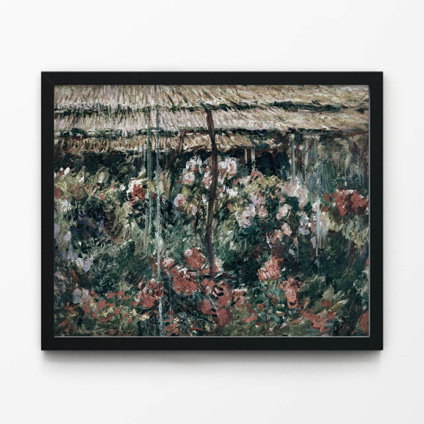 Relaxing Floral Painting in Black Picture Frame