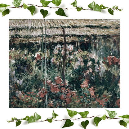 Muted Flowers art print peony garden by monet vintage wall art