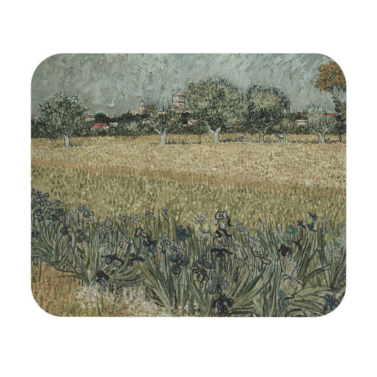 Muted Landscape Mouse Pad featuring peaceful Van Gogh calm, enhancing desk and office decor.