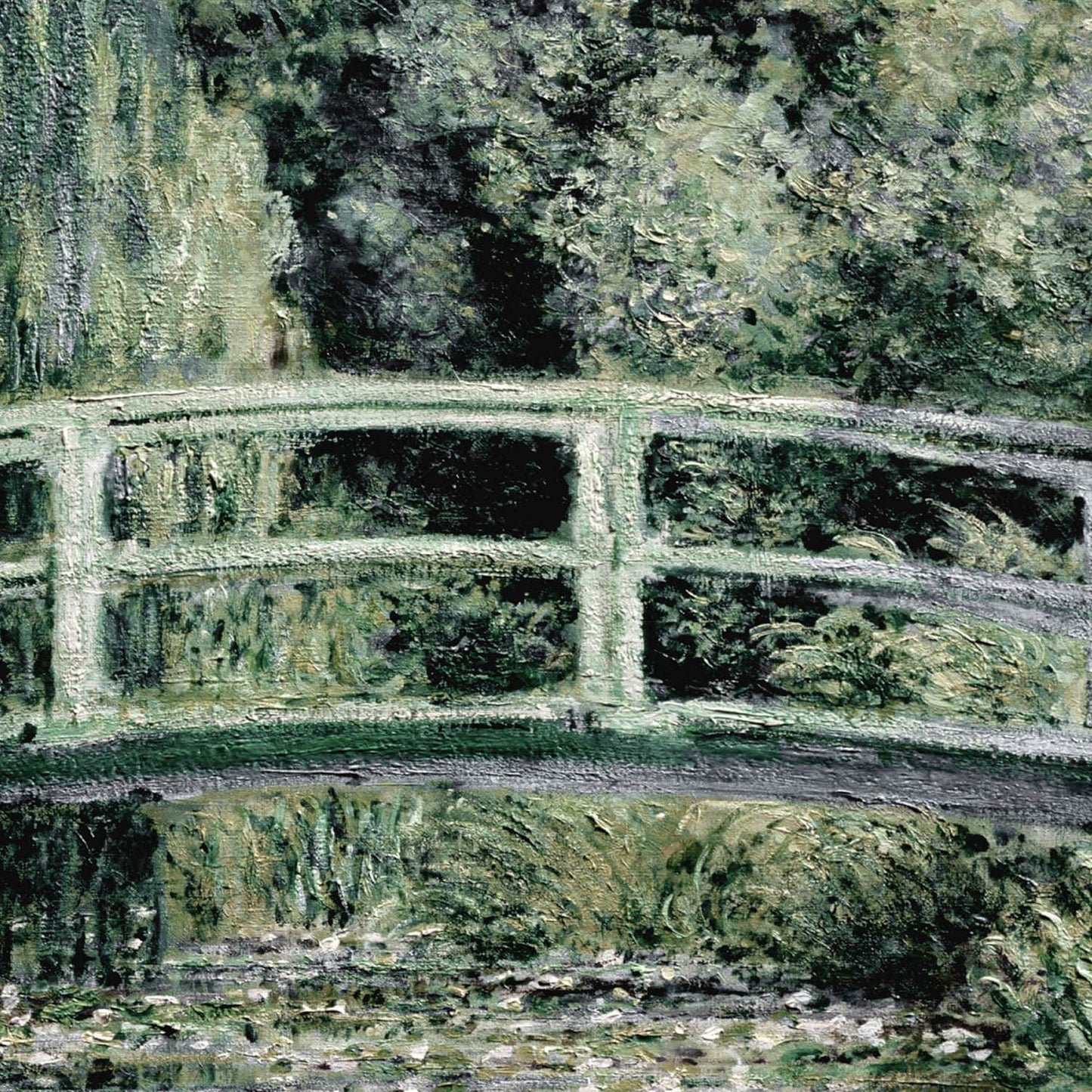 Muted Sage Green Painting Art Print Close Up Detail Shot 2
