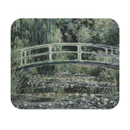 Muted Sage Green Mouse Pad with Claude Monet art, desk and office decor featuring elegant sage green artwork.