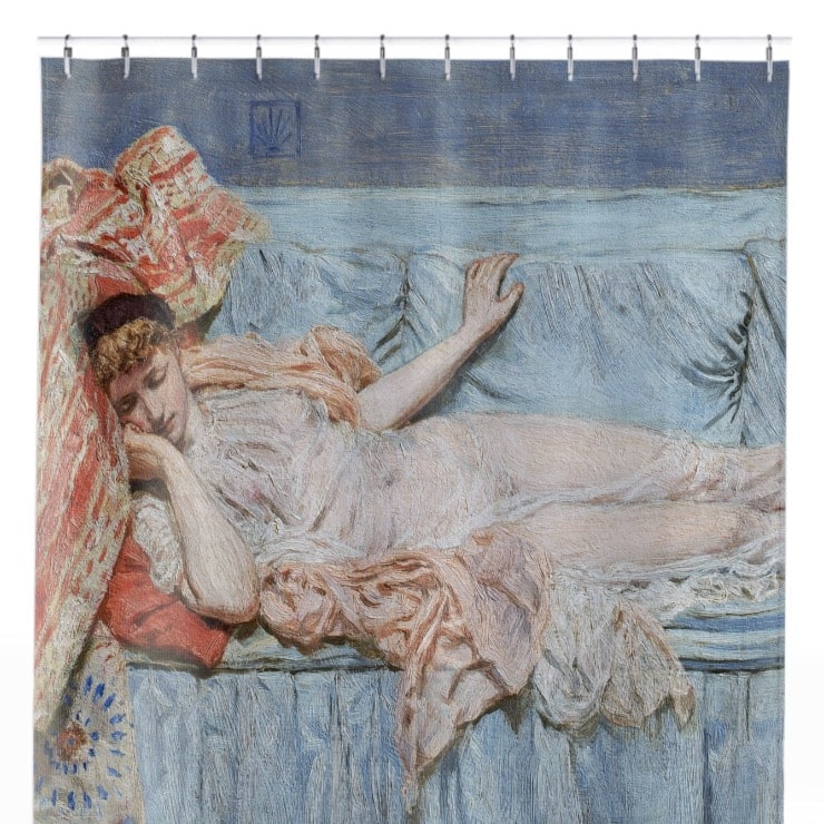 Napping Shower Curtain Close Up, Victorian Shower Curtains