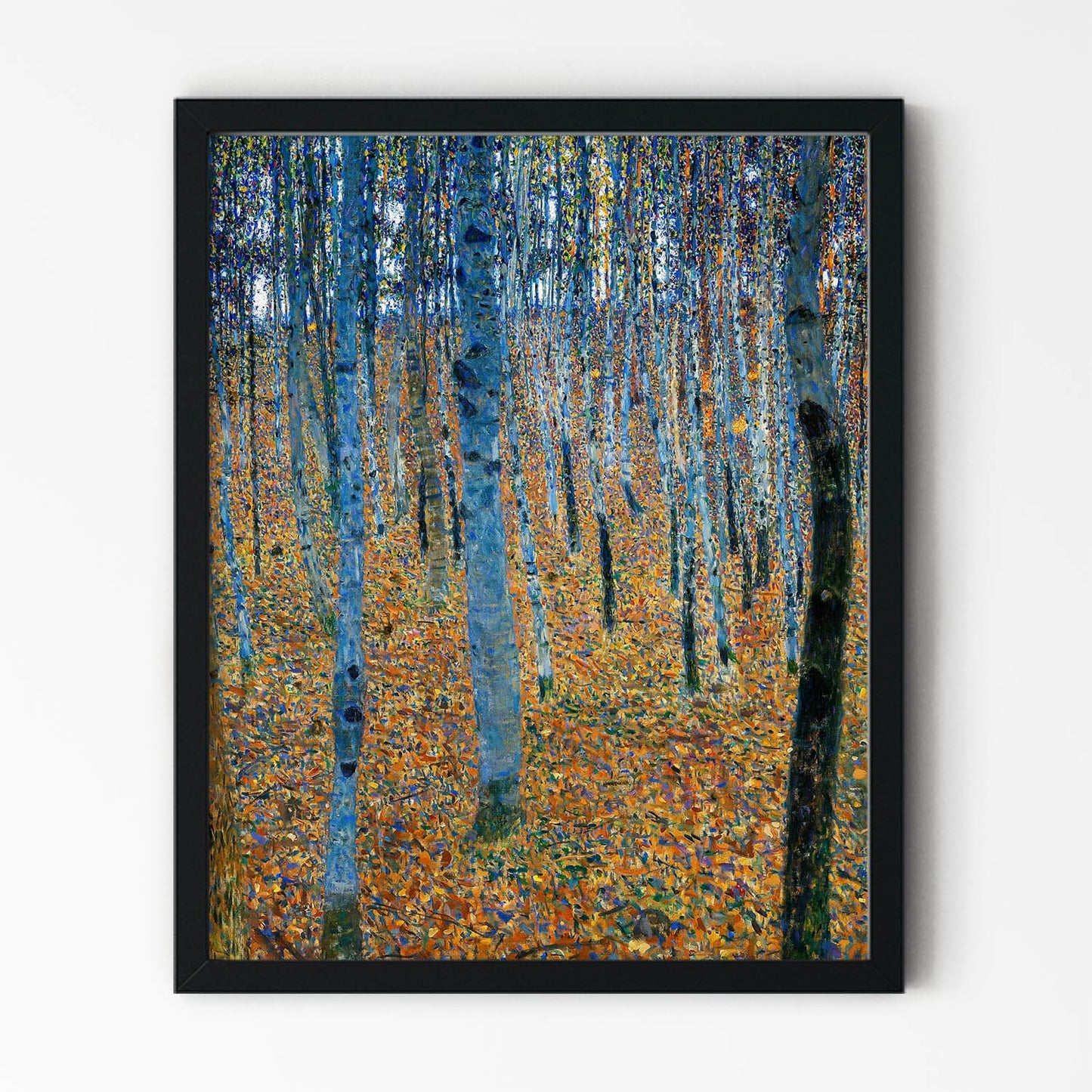 Forest of Trees Painting in Black Picture Frame