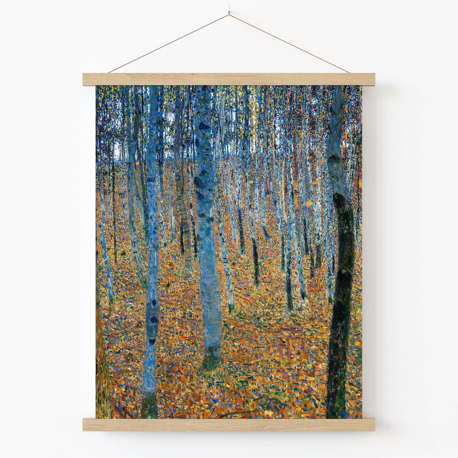 Forest of Trees Art Print in Wood Hanger Frame on Wall