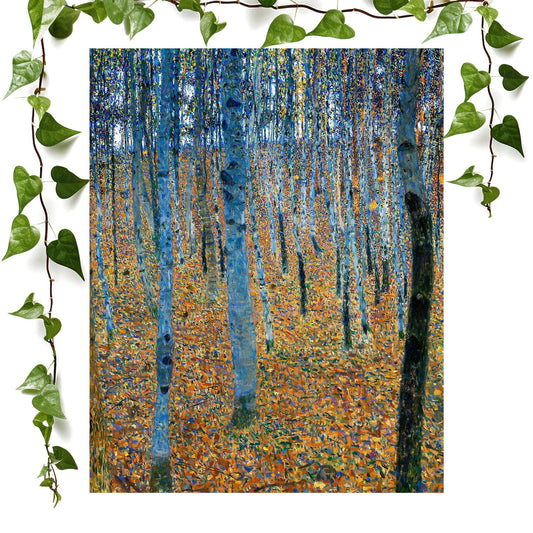 Nature art print abstract forest, vintage wall art room decor