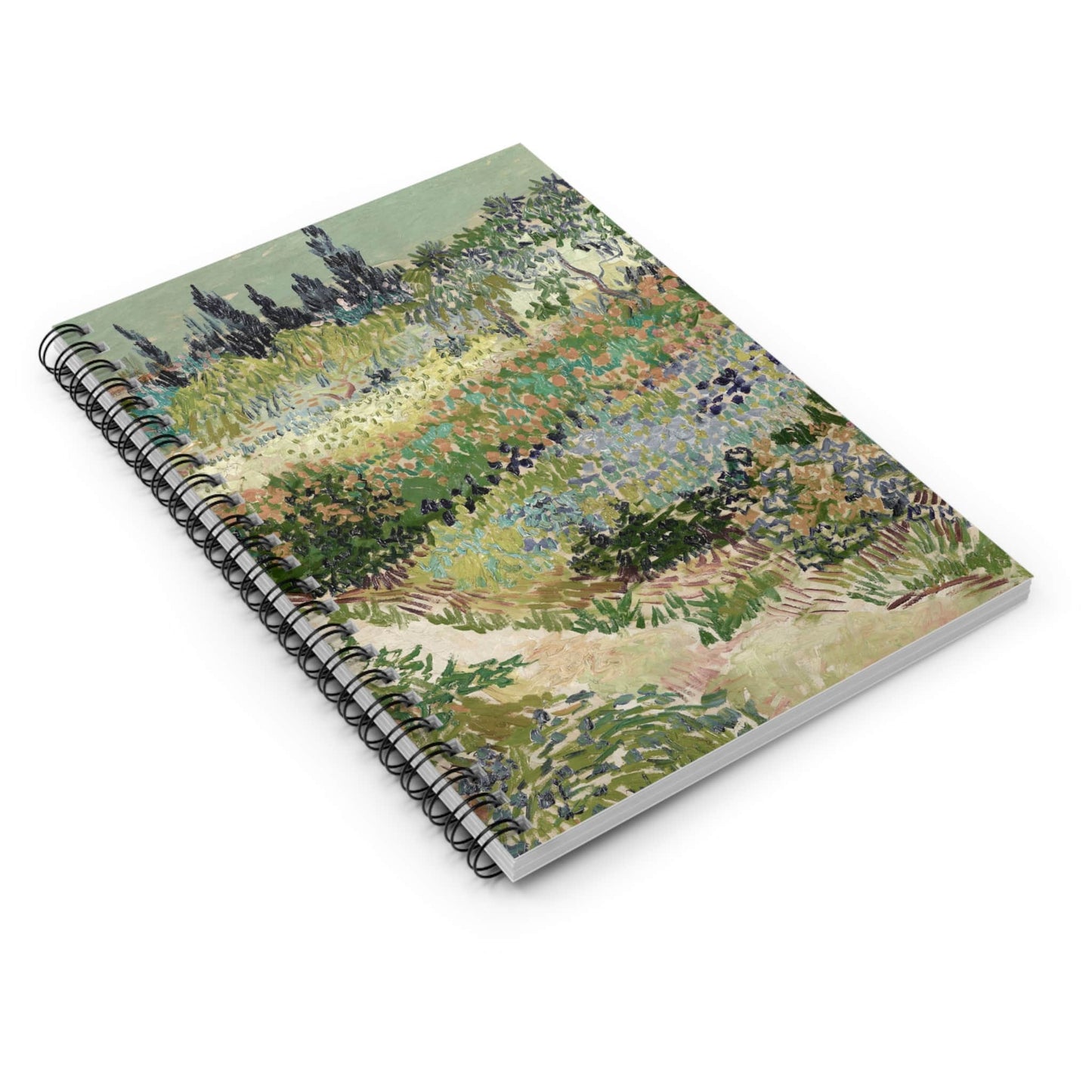 Nature Landscape Spiral Notebook Laying Flat on White Surface