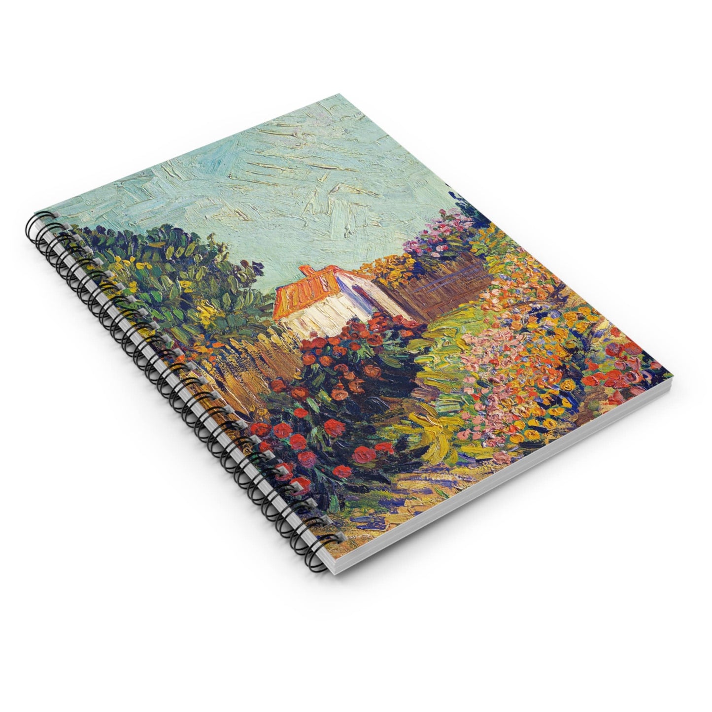 Nature Spiral Notebook Laying Flat on White Surface