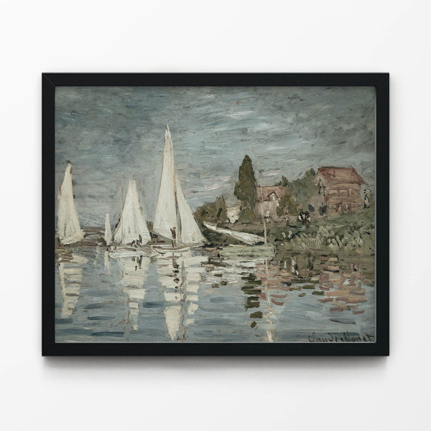 Sail Boats Painting in Black Picture Frame
