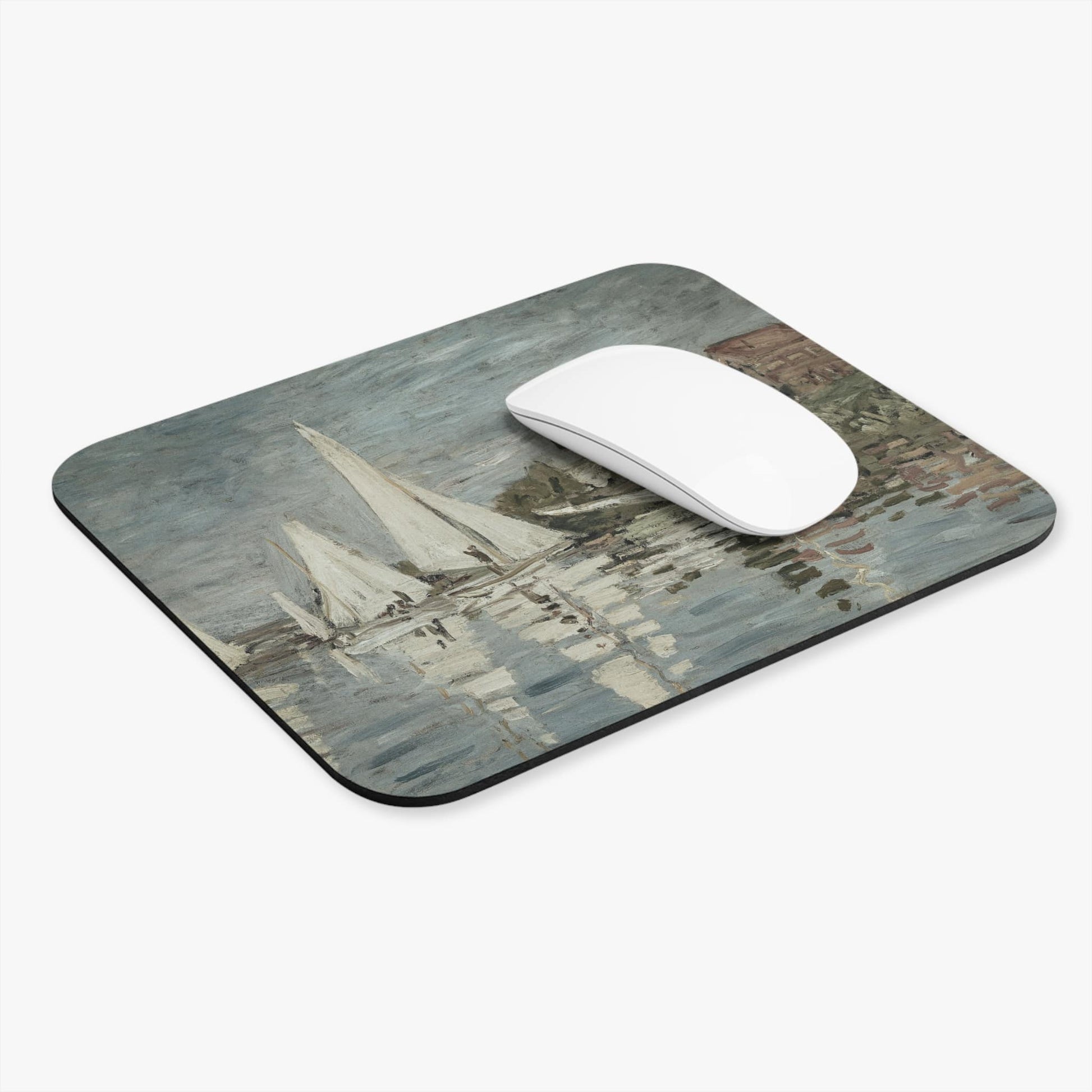 Nautical Computer Desk Mouse Pad With White Mouse