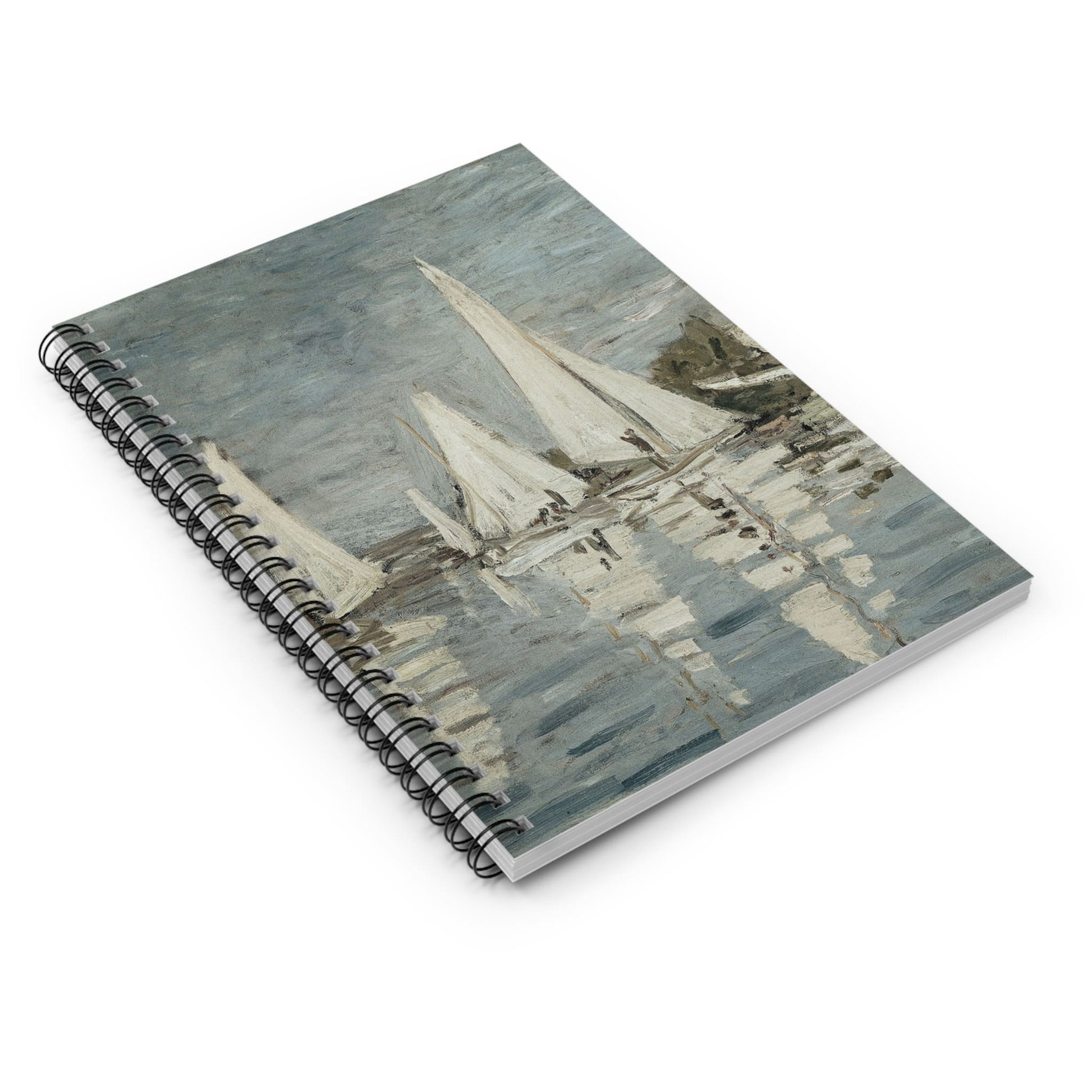 Nautical Spiral Notebook Laying Flat on White Surface