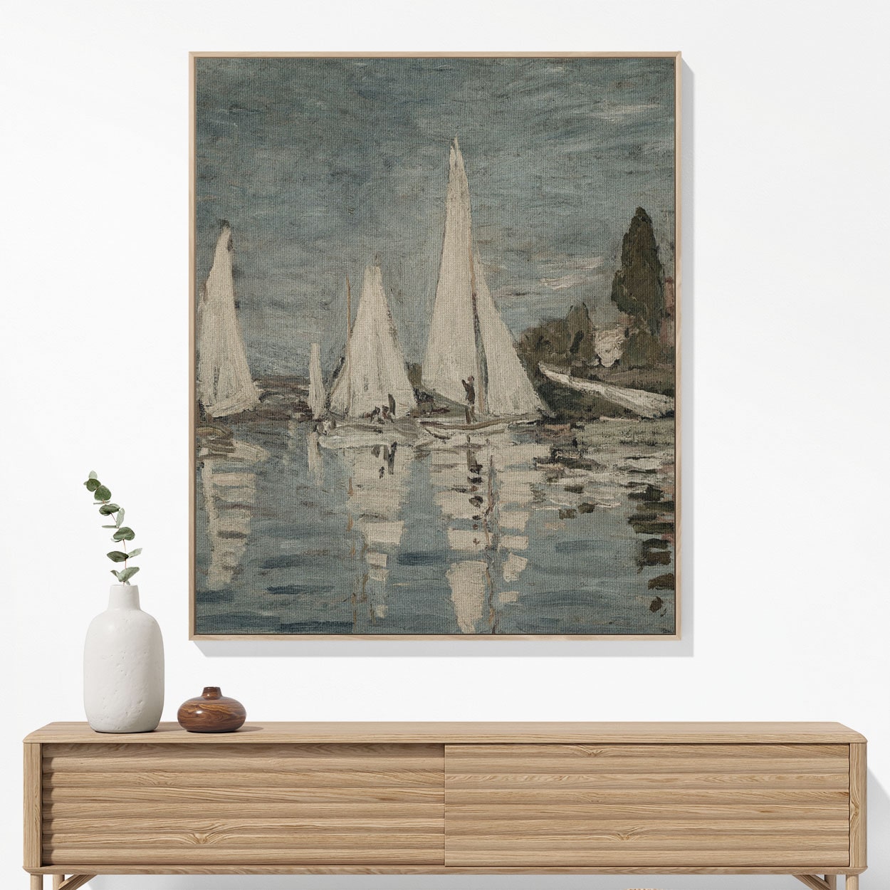 Nautical Woven Blanket Hanging on a Wall as Framed Wall Art