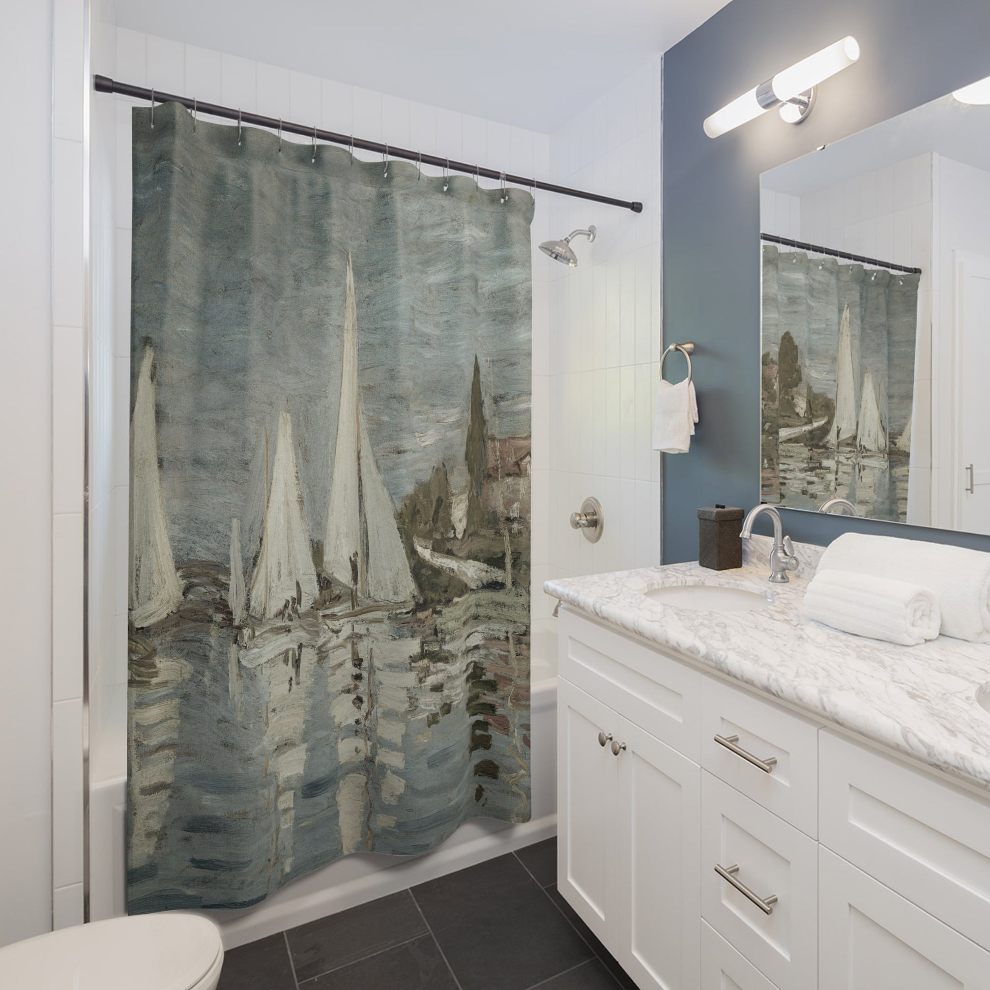 Nautical Shower Curtain Best Bathroom Decorating Ideas for Seascapes Decor