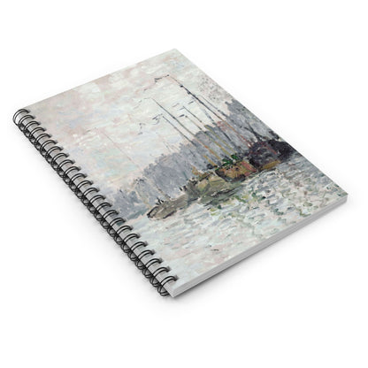 Nautical Spiral Notebook Laying Flat on White Surface