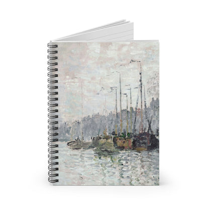 Nautical Spiral Notebook Standing up on White Desk