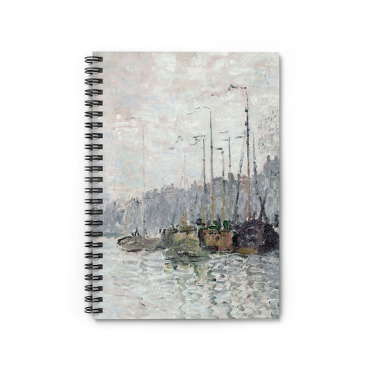 Nautical Notebook with seascape and city cover, perfect for maritime lovers, showcasing beautiful coastal cityscapes.