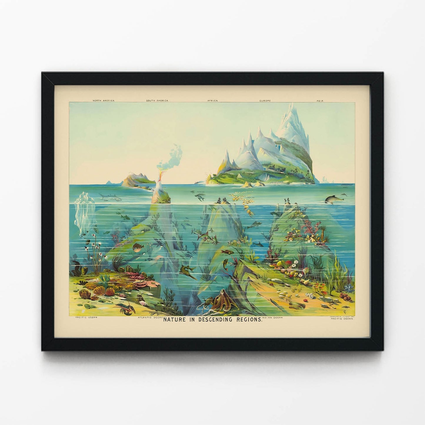 Ocean Art Print in Black Picture Frame