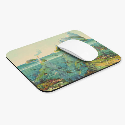 Ocean Computer Desk Mouse Pad With White Mouse