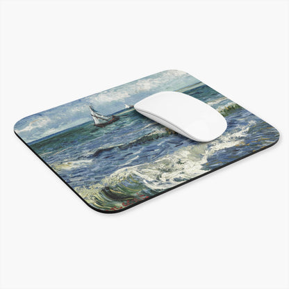 Ocean Computer Desk Mouse Pad With White Mouse