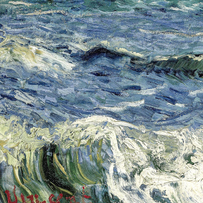 Ocean Painting Art Print Close Up Detail Shot