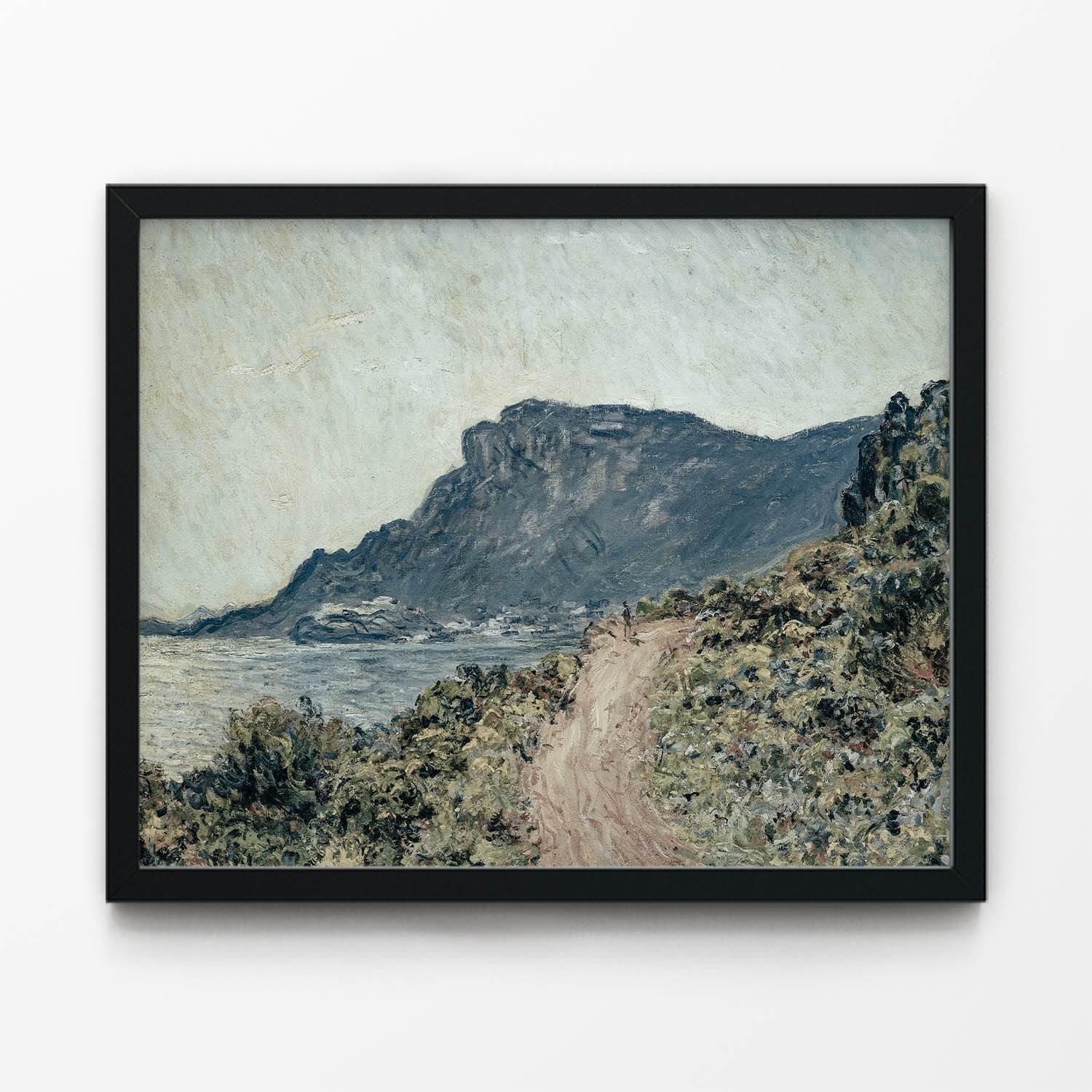 Pathway on the Seaside Painting in Black Picture Frame