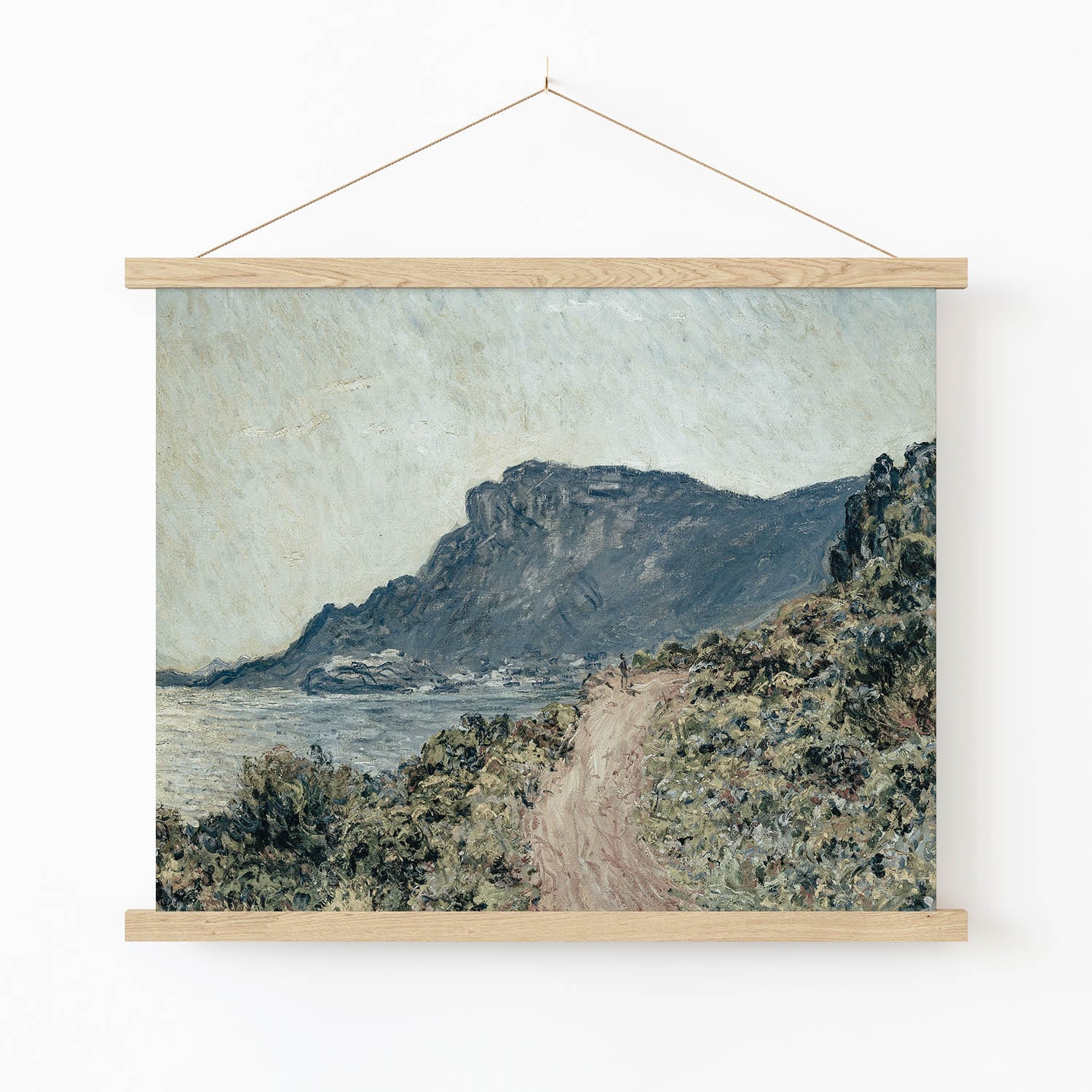 Pathway on the Seaside Art Print in Wood Hanger Frame on Wall