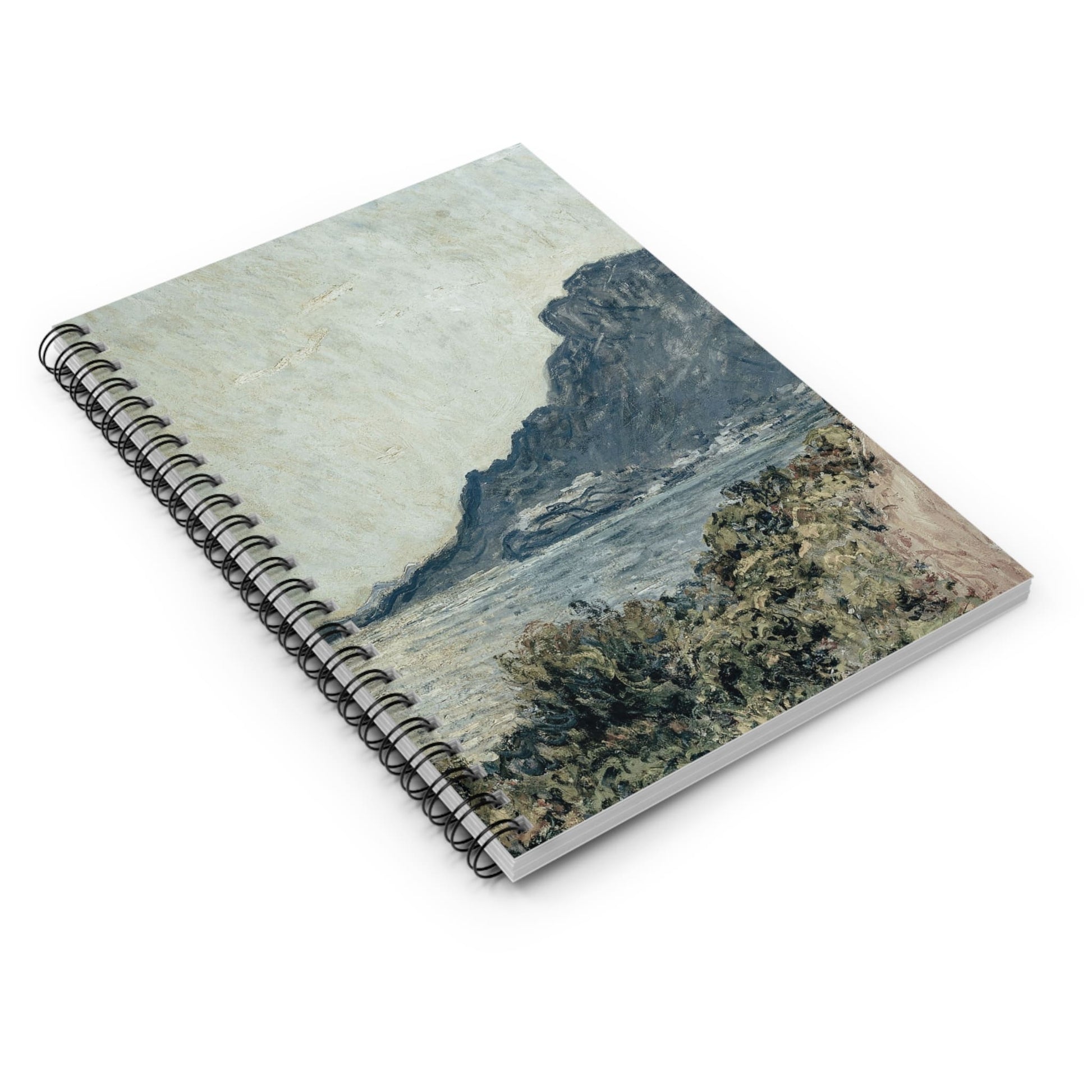 Ocean Scenery Spiral Notebook Laying Flat on White Surface
