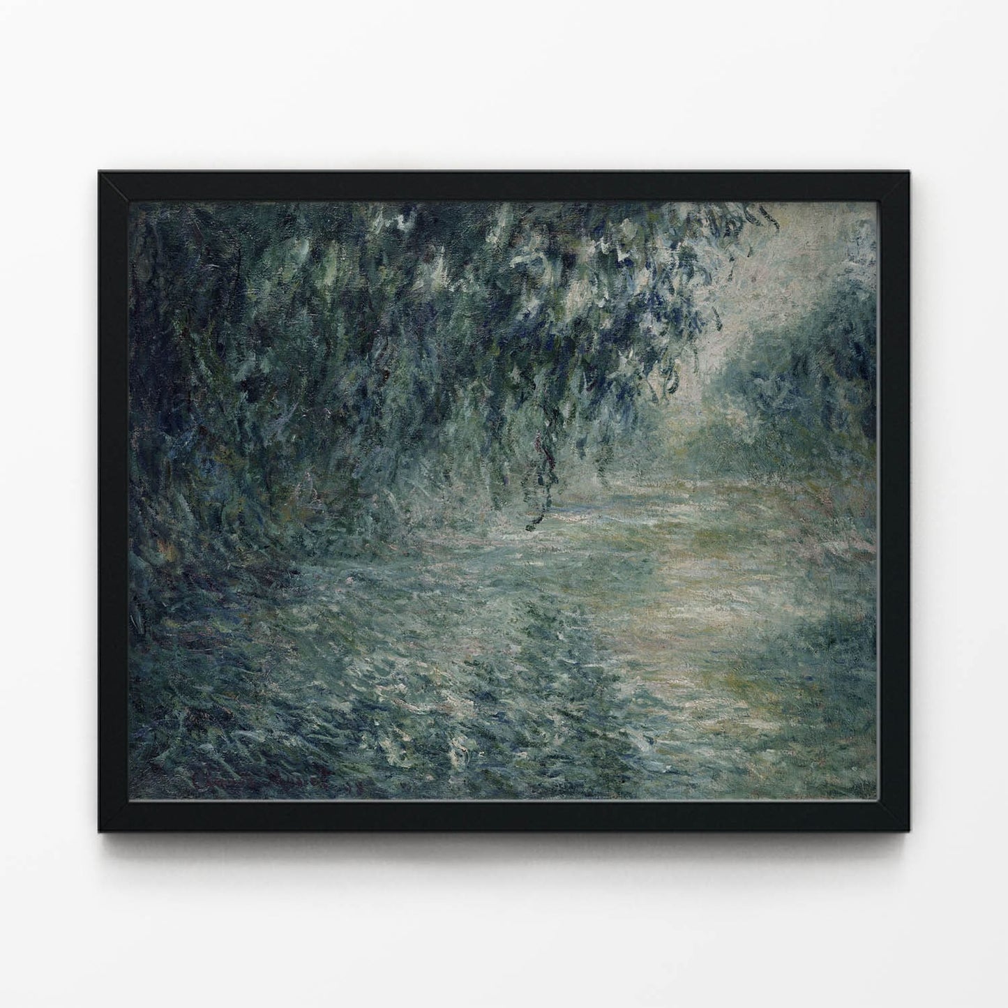 Relaxing Landscape Painting in Black Picture Frame