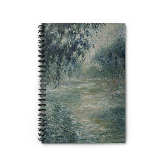 Peaceful Green Notebook with Relaxing Landscape cover, great for journaling and planning, highlighting relaxing green landscapes.