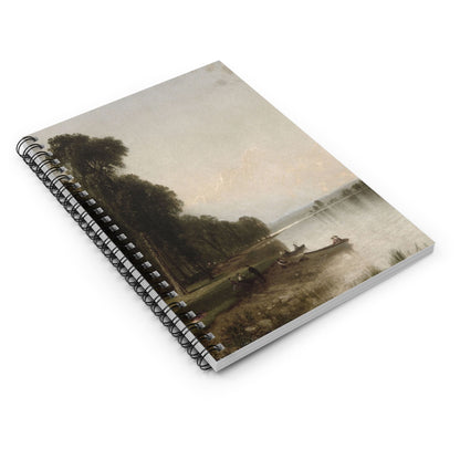 Peaceful Landscape Spiral Notebook Laying Flat on White Surface