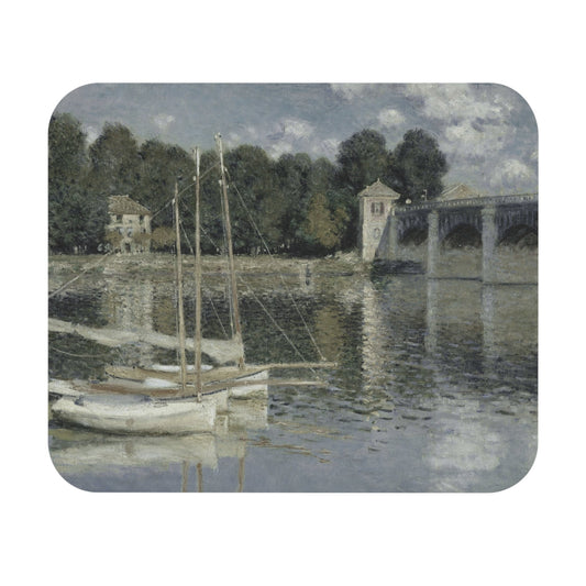 Peaceful River Mouse Pad with sage green nature design, desk and office decor featuring tranquil river scenes.