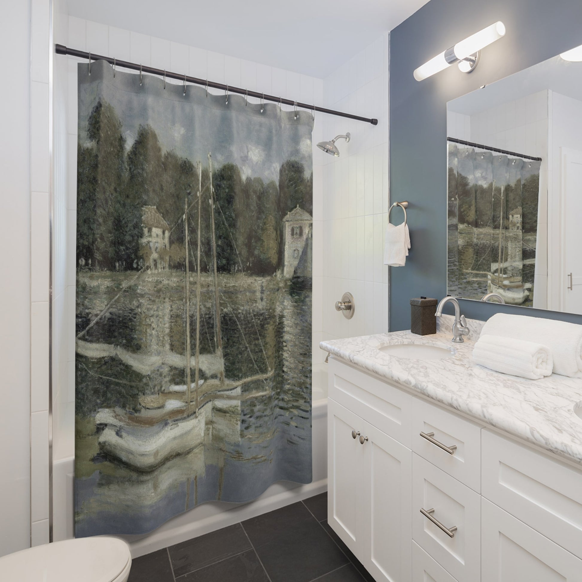 Peaceful River Shower Curtain Best Bathroom Decorating Ideas for Landscapes Decor