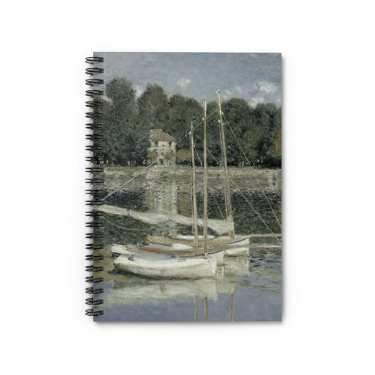 Peaceful River Notebook with sage green cover, ideal for tranquility, featuring serene river landscapes.