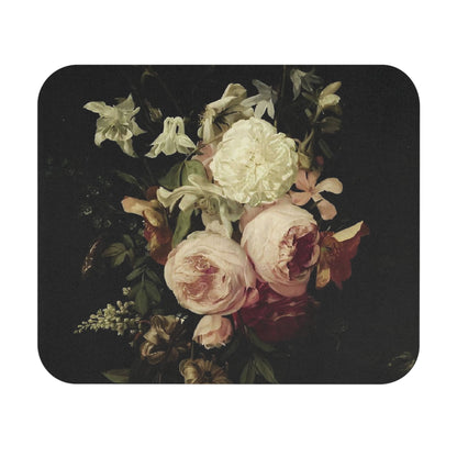 Peony Mouse Pad with an elegant still life design, desk and office decor featuring beautiful peony flower art.