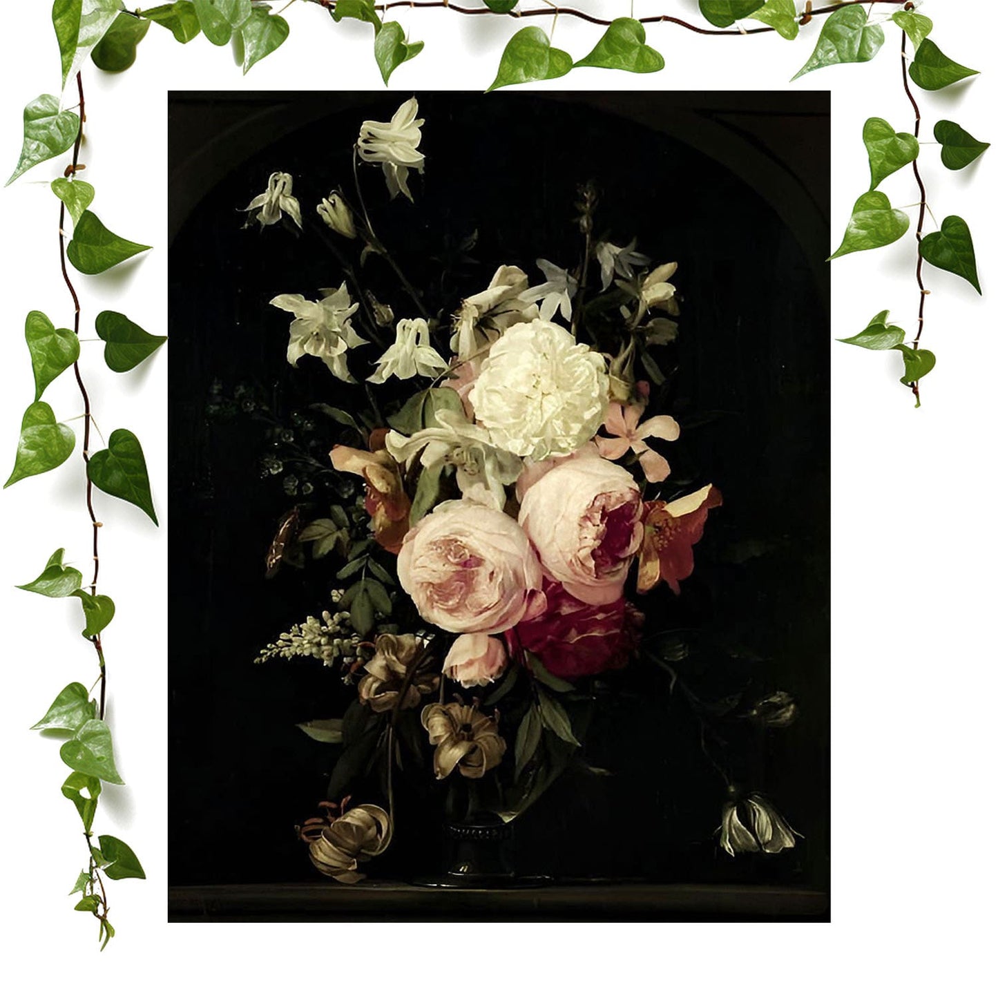 Peony wall art featuring a Peony - Vintage Art Print