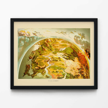 Pictorial of Earth Art Print in Black Picture Frame