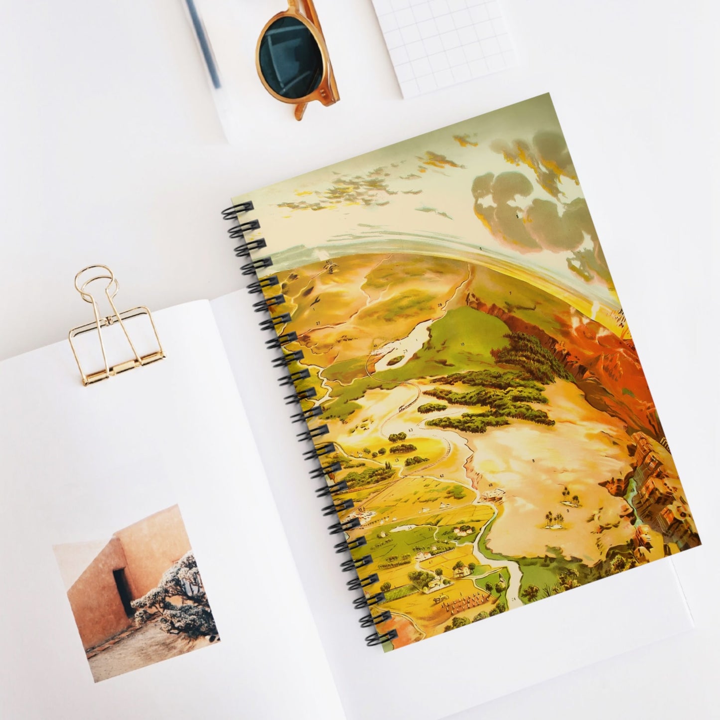 Pictorial of Earth Spiral Notebook Displayed on Desk