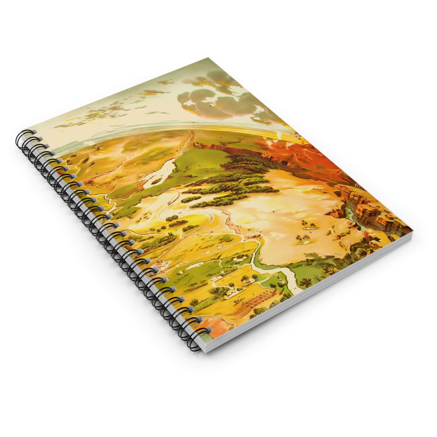 Pictorial of Earth Spiral Notebook Laying Flat on White Surface