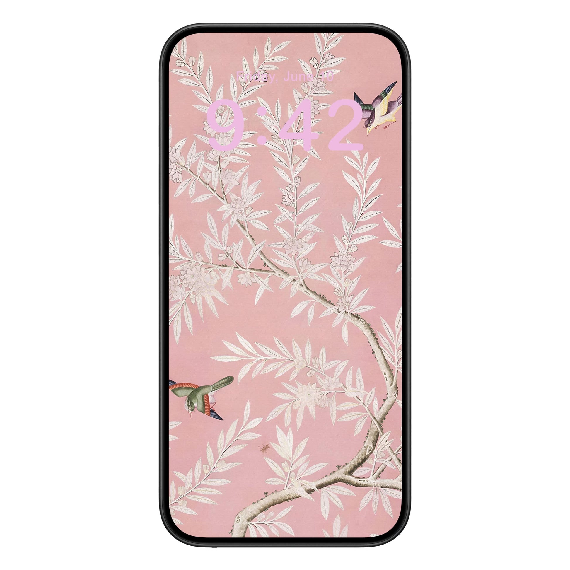 Pink Floral Phone Wallpaper Pink Text