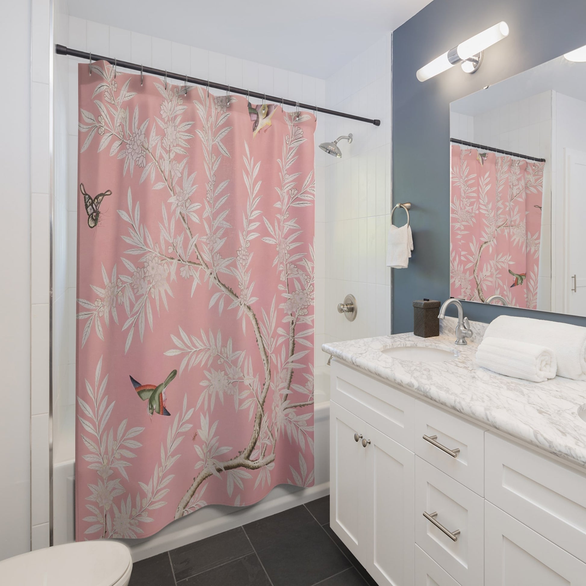 Pink Floral Shower Curtain Best Bathroom Decorating Ideas for Botanical Decor