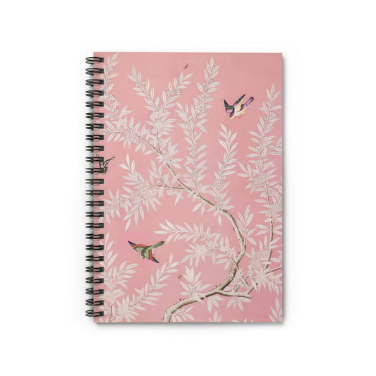 Pink Floral Notebook with botanical cover, perfect for journaling and planning, featuring charming botanical designs.