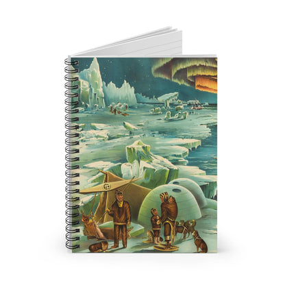 Polar Landscape Spiral Notebook Standing up on White Desk