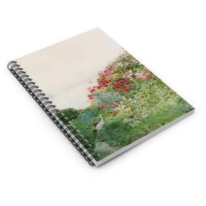 Poppy Spiral Notebook Laying Flat on White Surface