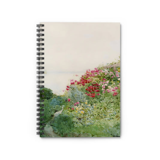 Poppy Notebook with landscape painting cover, ideal for journals and planners, featuring beautiful poppy field landscapes.