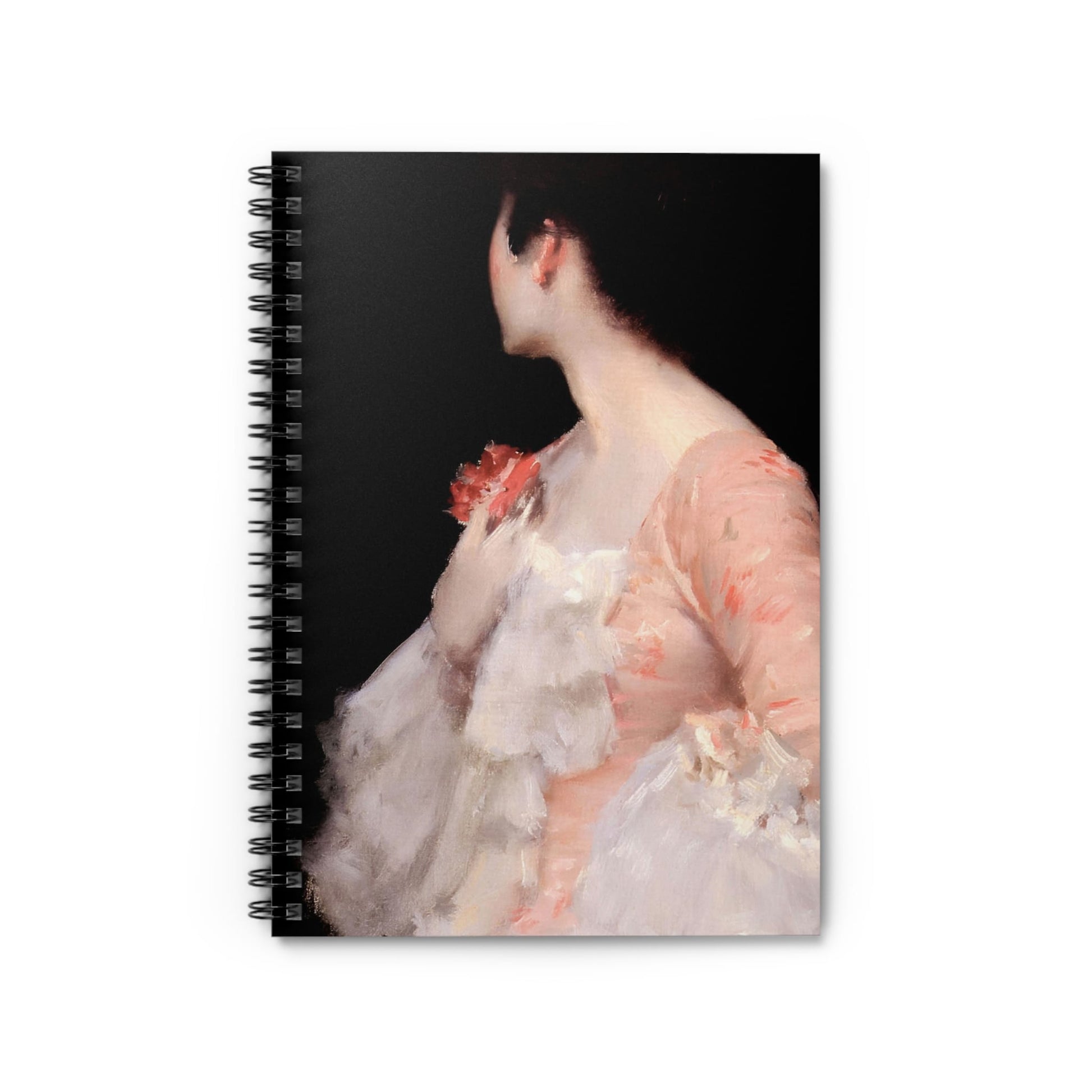 Posing in Pink Notebook with Gilded Age Aesthetic cover, great for journaling and planning, highlighting a pink-themed Gilded Age aesthetic.