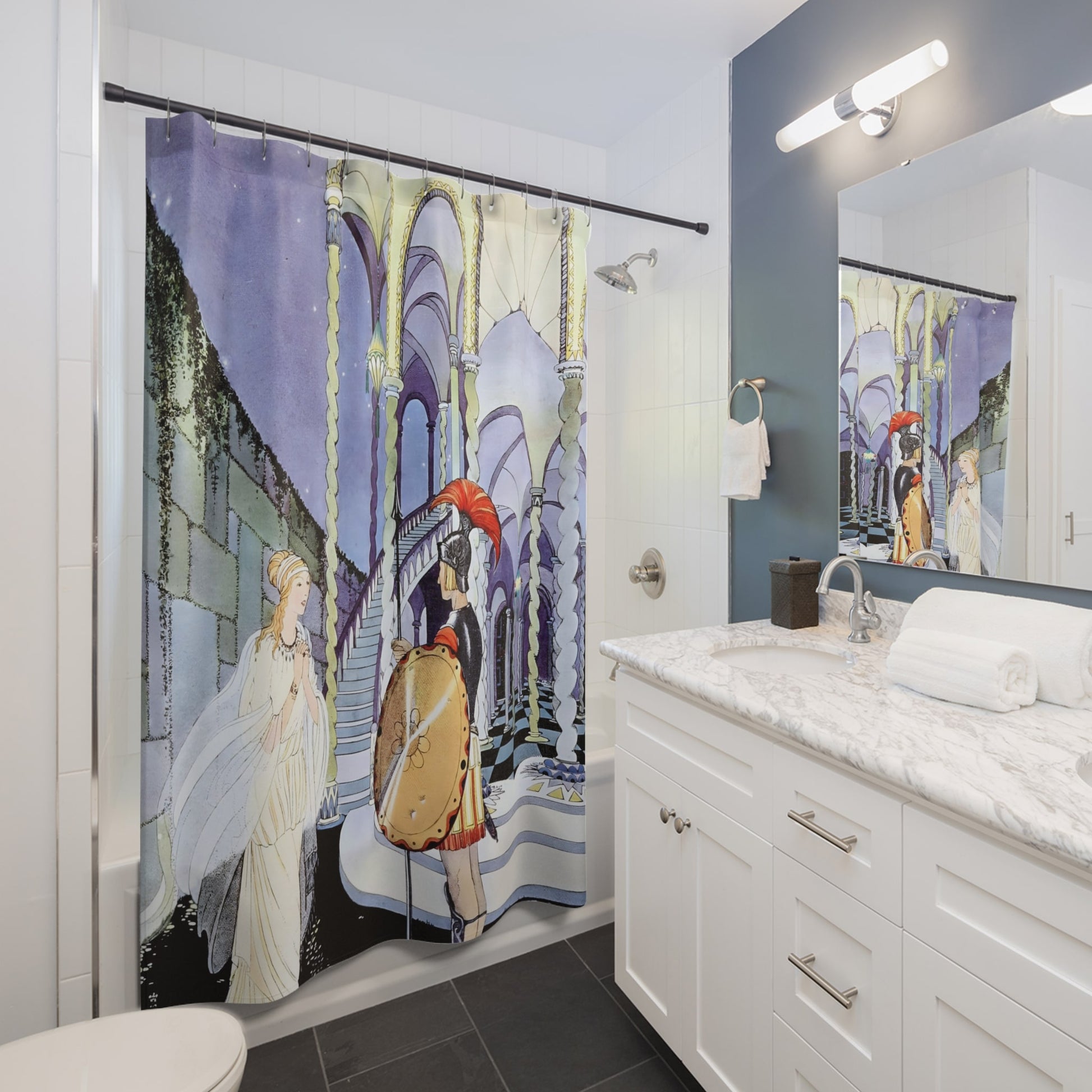 Princess and the Knight Shower Curtain Best Bathroom Decorating Ideas for Art Nouveau Decor