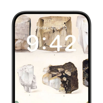 Raw Crystals and Gemstones Phone Wallpaper Close Up