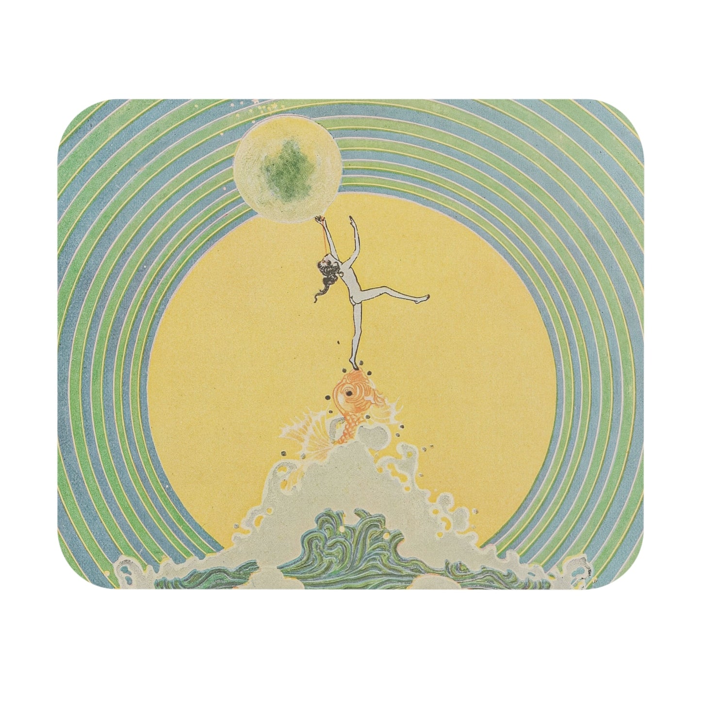 Reach for the Moon Mouse Pad displaying dreamy Art Nouveau design, enhancing desk and office decor.